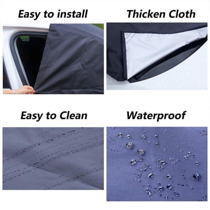 🚗 BUY 2 GET 1 FREE! ✨ 4-Layer Magnetic Windshield Car Cover - Thermal Insulation & Frost Protection with Easy Installation ❄️🔗