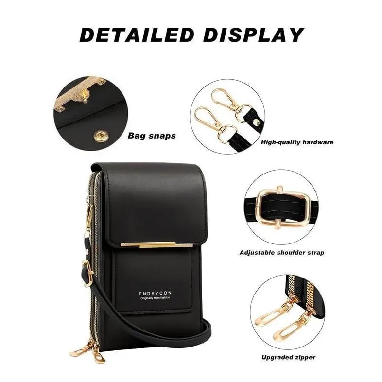 📱 Simple and elegant women's touchscreen crossbody phone wallet