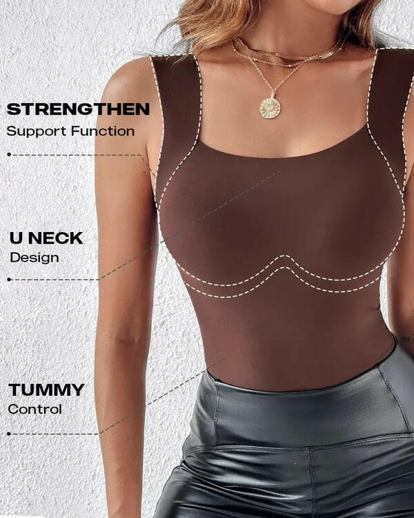 📢50%  OFF!⏰Women’s U-Neck Thermal Tank with Built-In Bra – Warm, Supportive & Braless Comfort ❄️❤️