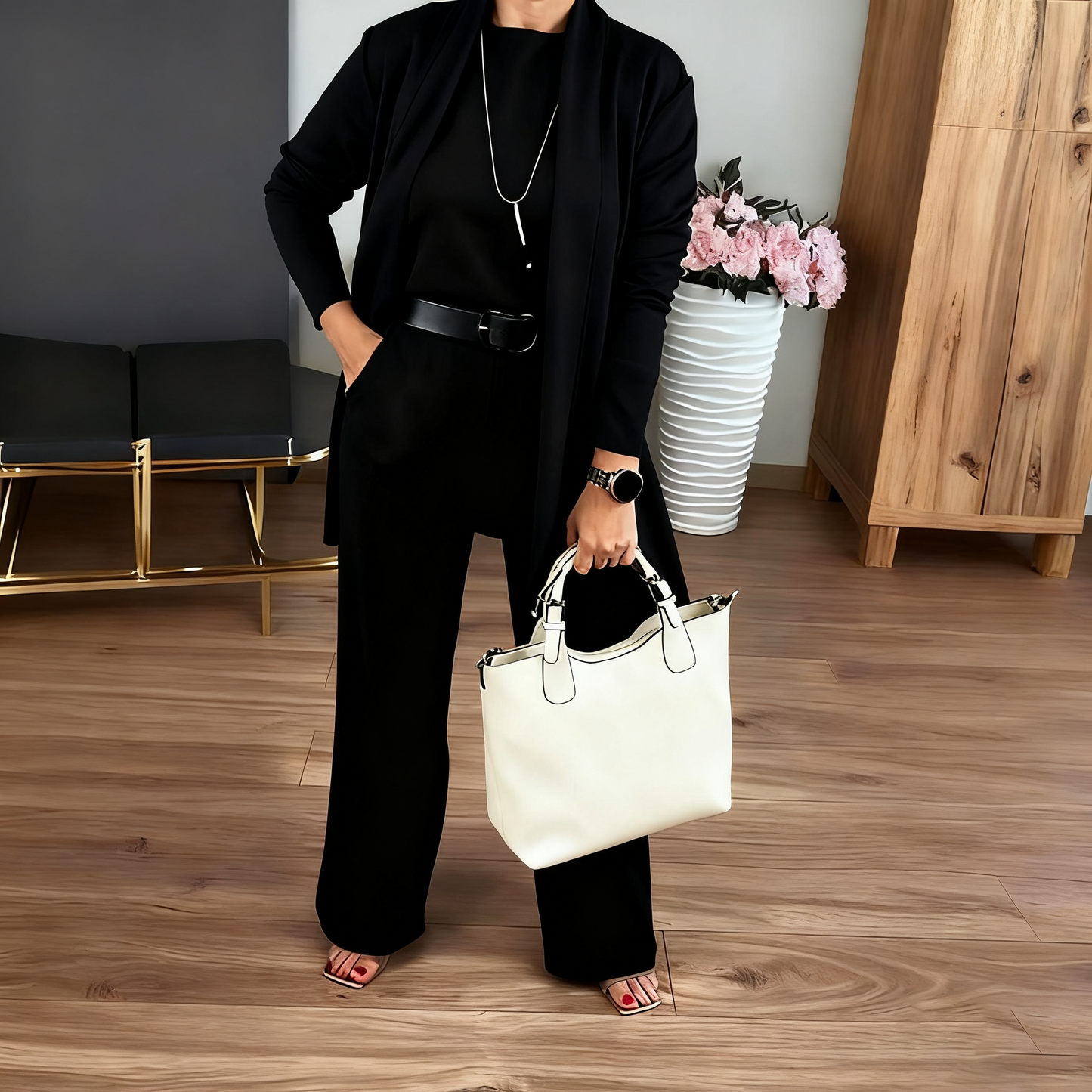 💥Christmas Sale 50% Off💥Elegant Longline Cardigan & Top & Pants 3-Pieces Set