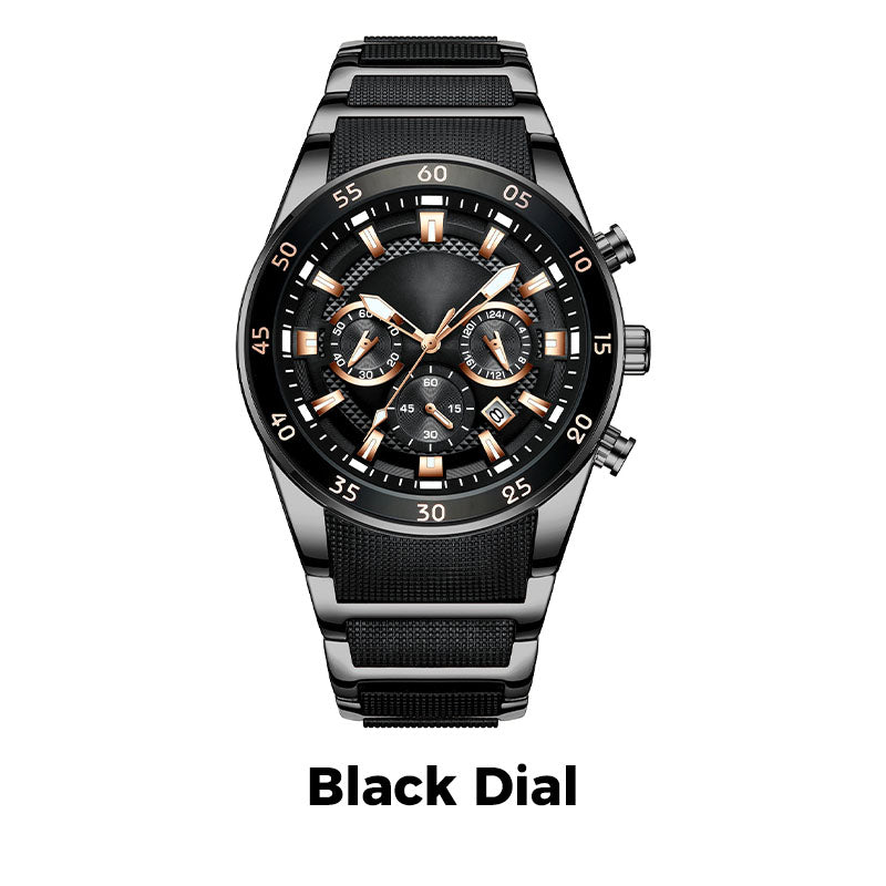 ⌚ LIMITED TIME 50% OFF! 💧 Men’s Waterproof Multifunctional Quartz Watch – Chronograph, Luminous, Stainless Steel ⏱️