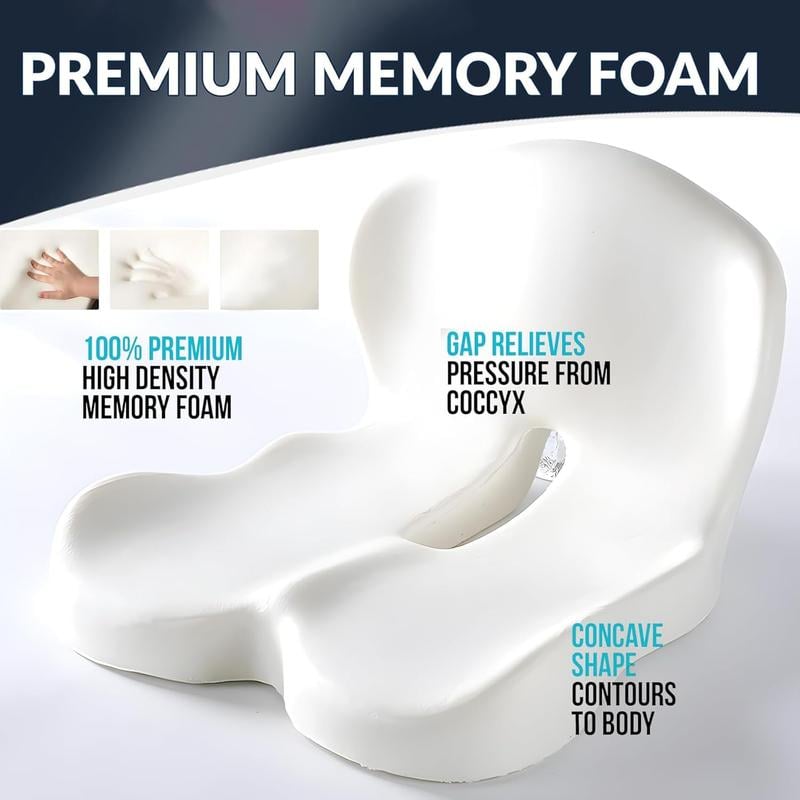 🚗💼🛋️ LIMITED-TIME 50% OFF! Memory Foam Seat Cushion – Non-Slip, Ergonomic, Breathable Mesh, Universal Size for Car & Office Chairs 🦵🌟🔥