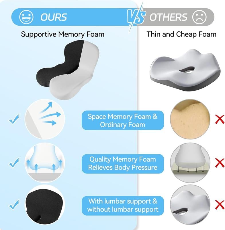 🚗💼🛋️ LIMITED-TIME 50% OFF! Memory Foam Seat Cushion – Non-Slip, Ergonomic, Breathable Mesh, Universal Size for Car & Office Chairs 🦵🌟🔥