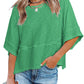 ☀️2026 HOT SALE 50% OFF💃🌸Women's Solid Color Splicing Loose Five Points Flare Sleeve T-Shirt
