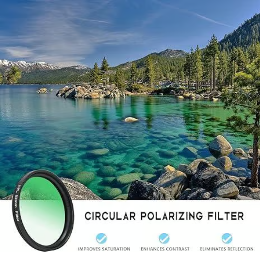 52mm Clip-0n CPL Phone CameraLens Filter Kit, Circular PolarizerPolarizing Filter Compatible with Mostcell phones