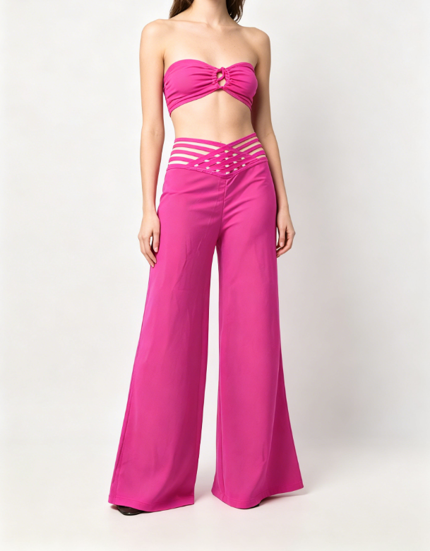 💖2026 NEW TYPE SALE 50% OFF💷🍃Women's Casual Hollow-out High-Waisted Wide-Leg Pants