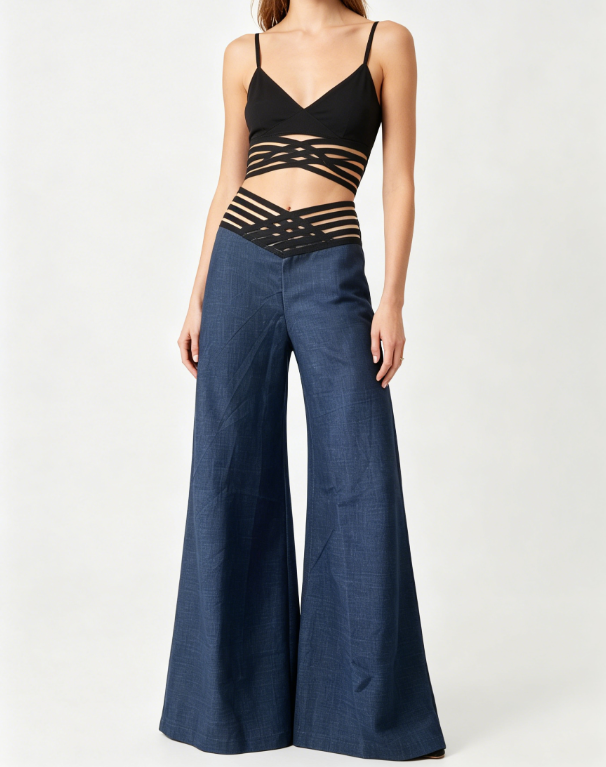 💖2026 NEW TYPE SALE 50% OFF💷🍃Women's Casual Hollow-out High-Waisted Wide-Leg Pants