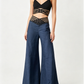💖2026 NEW TYPE SALE 50% OFF💷🍃Women's Casual Hollow-out High-Waisted Wide-Leg Pants