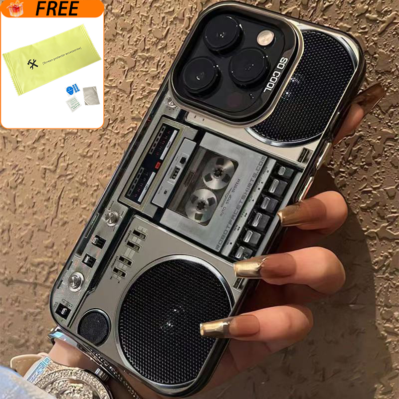 🔥Hot Sale 49% off🌟📼 Retro Cassette Player Pattern Silicone Phone Case Applicable to the iPhone/Galaxy series