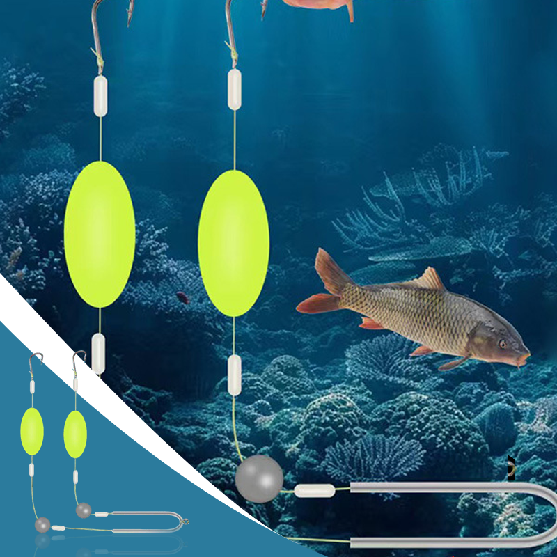 🎣⚡ Double-Hook Reverse Bottom Rig! Upgraded version boosts hook-up rate by 50% – say goodbye to snagging! 🎣