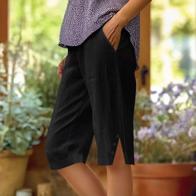 💗LAST DAY SALE 50% OFF⚡50K+ SOLD💕Women's Casual Solid Color Pocket Capri Pants