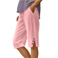 💗LAST DAY SALE 50% OFF⚡50K+ SOLD💕Women's Casual Solid Color Pocket Capri Pants