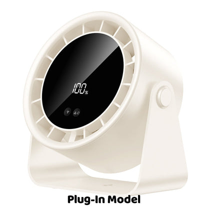 100-Speed Mini Silent Desk Fan with Digital Display