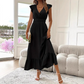 V-Neck Ruffled Waist-Defining Maxi Dress