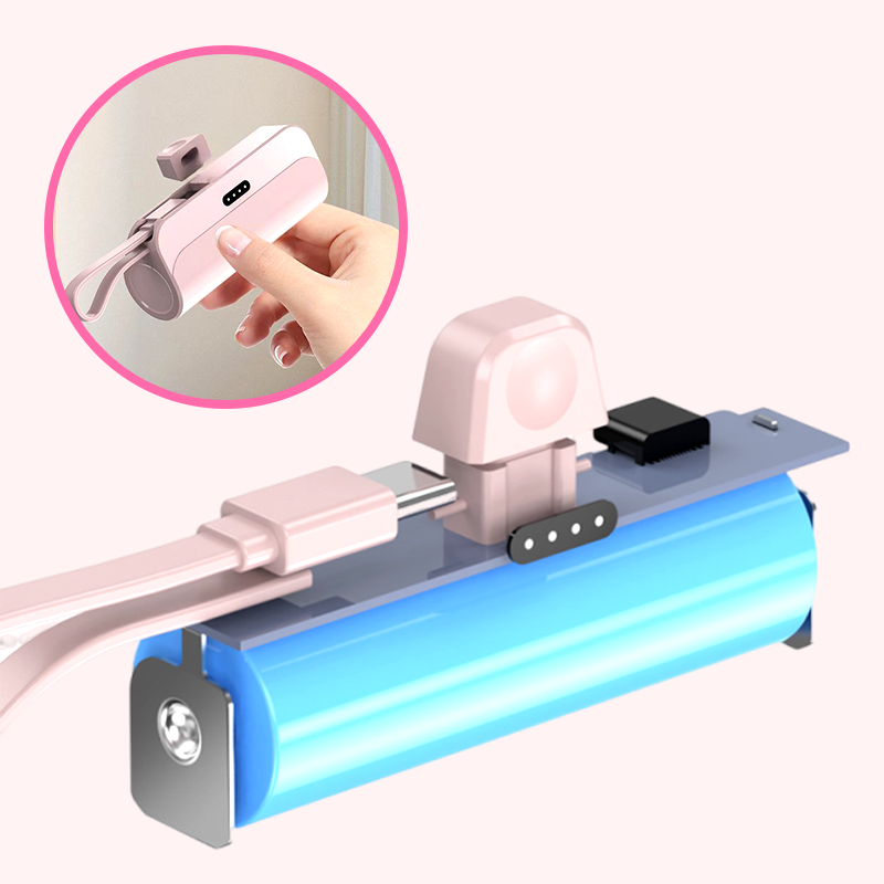 Portable High-Capacity Power Bank with Built-in Cables