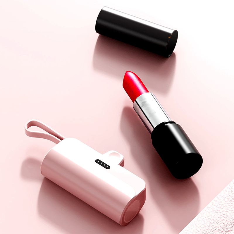 Portable High-Capacity Power Bank with Built-in Cables