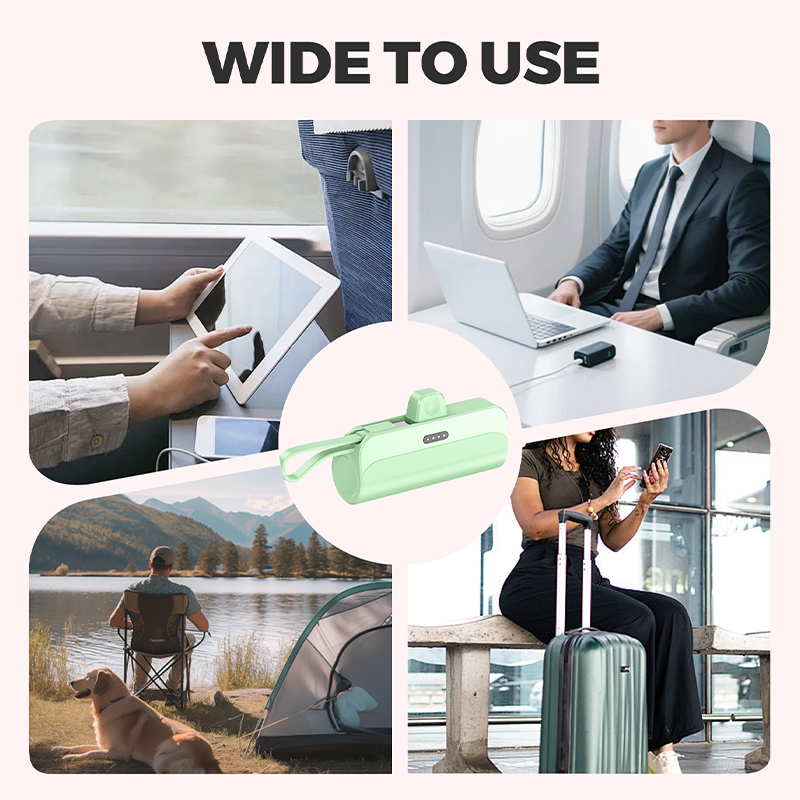 Portable High-Capacity Power Bank with Built-in Cables