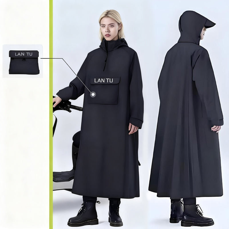 🔥Waterproof Long Raincoat with Hood for Scooter🌧️