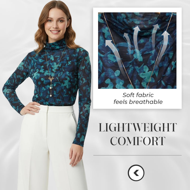 Women's Elegant Floral Mesh Top