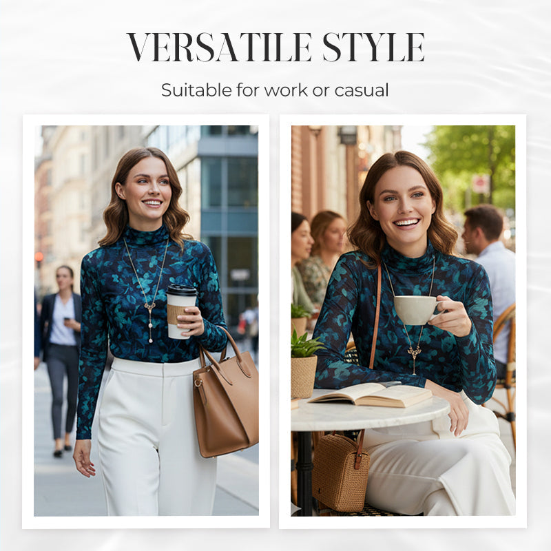 Women's Elegant Floral Mesh Top