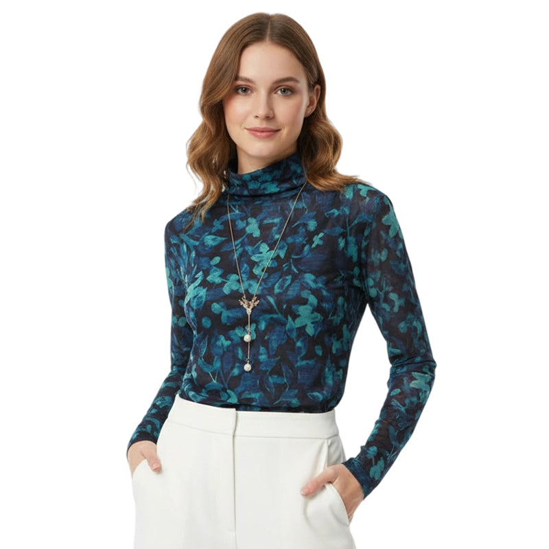 Women's Elegant Floral Mesh Top