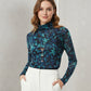 Women's Elegant Floral Mesh Top