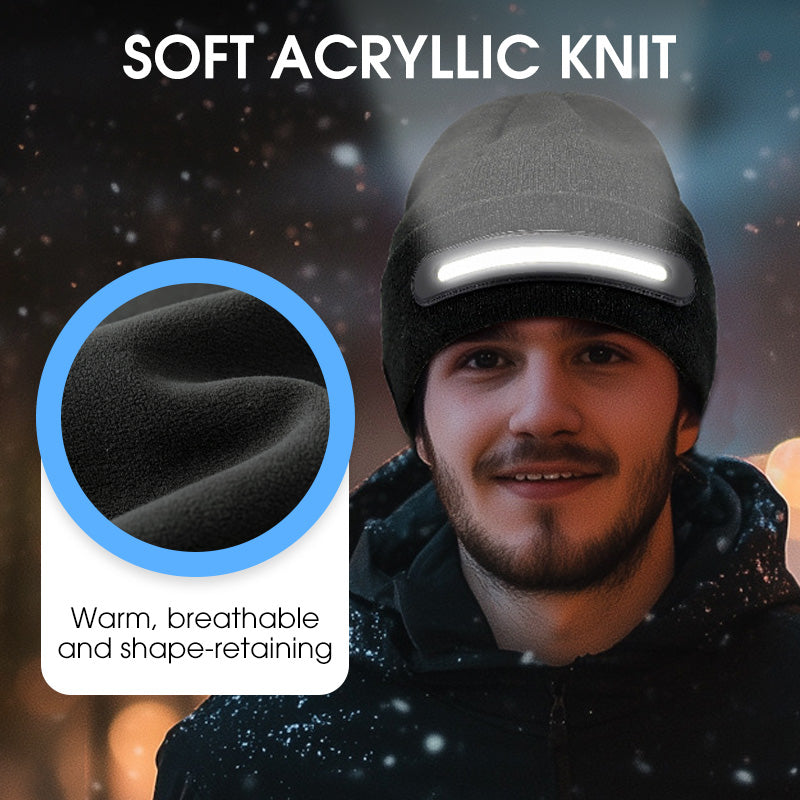Rechargeable Bluetooth Beanie Hat with Light
