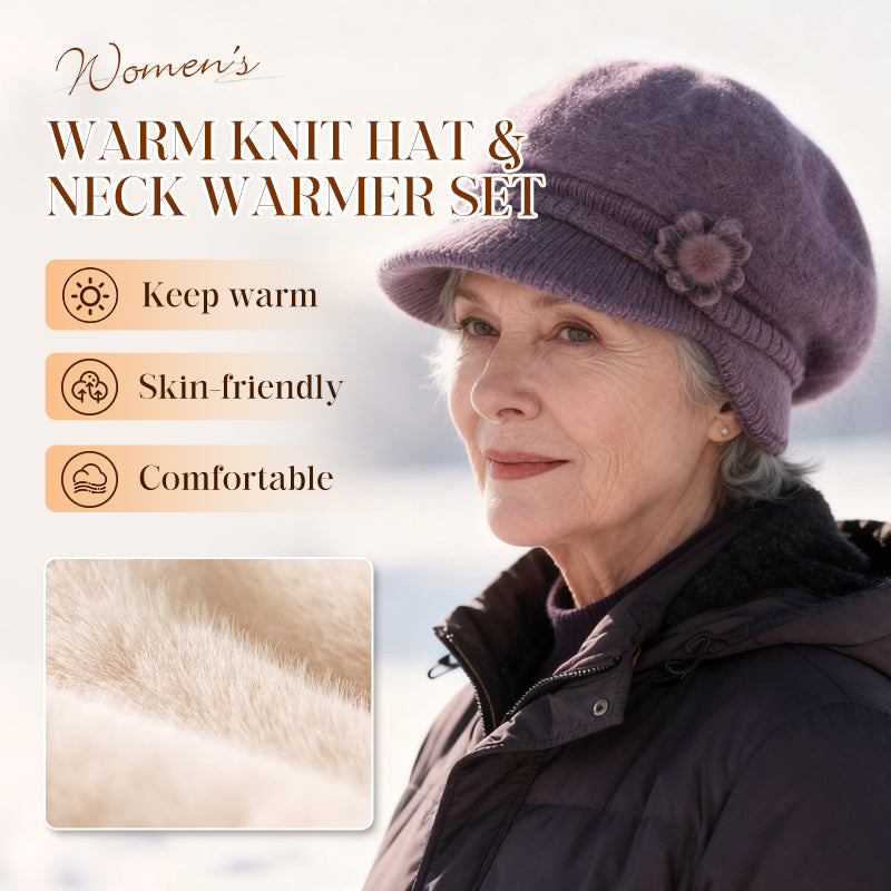 🎁Christmas gift-giving🎉🎉 Women's Warm Knit Hat & Neck Warmer Set