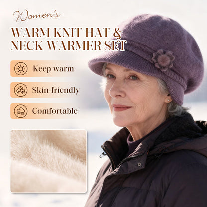 🎁Christmas gift-giving🎉🎉 Women's Warm Knit Hat & Neck Warmer Set