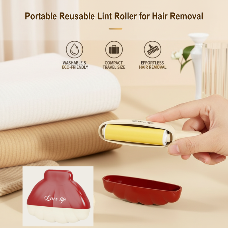 Portable Reusable Lint Roller for Hair Removal