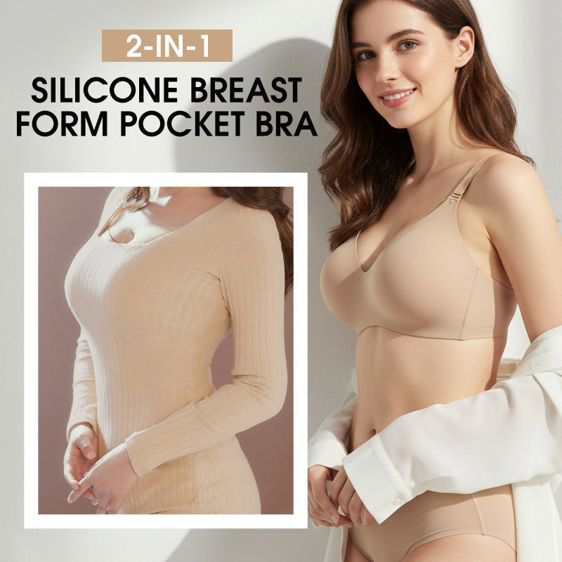 2-in-1 Silicone Breast Form Pocket Bra