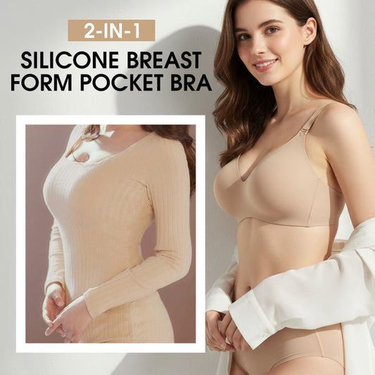 2-in-1 Silicone Breast Form Pocket Bra