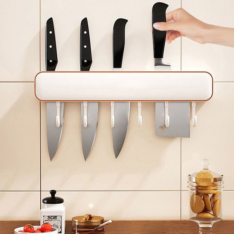 Multifunctional Wall-Mounted Knife Holder with Hooks