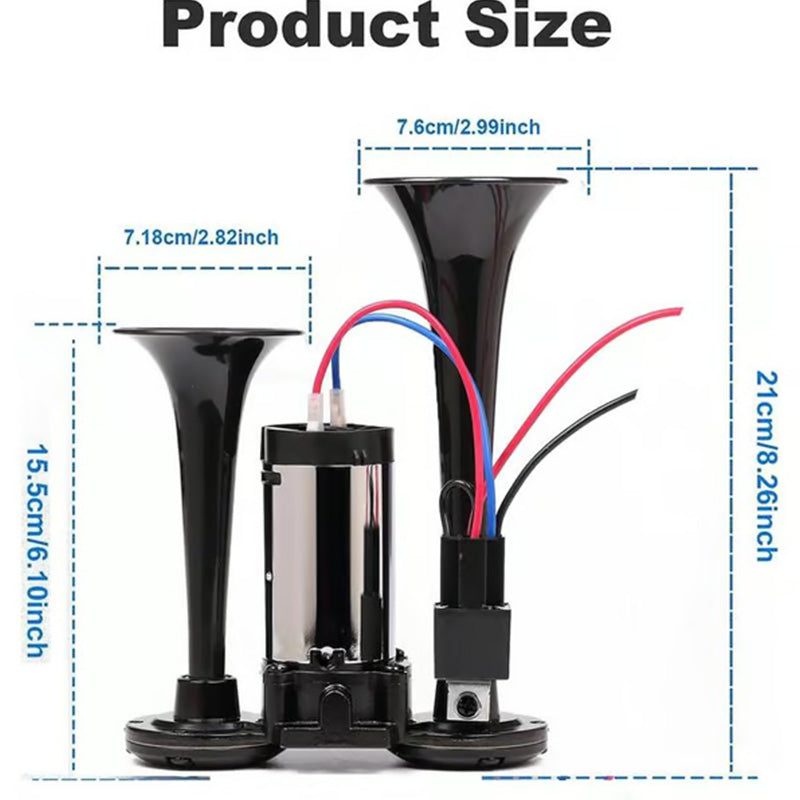 🔊Train Air Horn 120dB – Fits Trucks, Cars & Boats | 12V/24V, Waterproof & Tool-Free Install 🚛