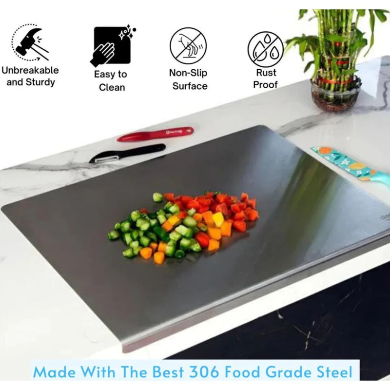🛍️ 50% OFF – 304 Stainless Steel Cutting Board – Durable, Easy to Clean & Perfect for Kitchen, Baking & Meat Prep 🔪✨