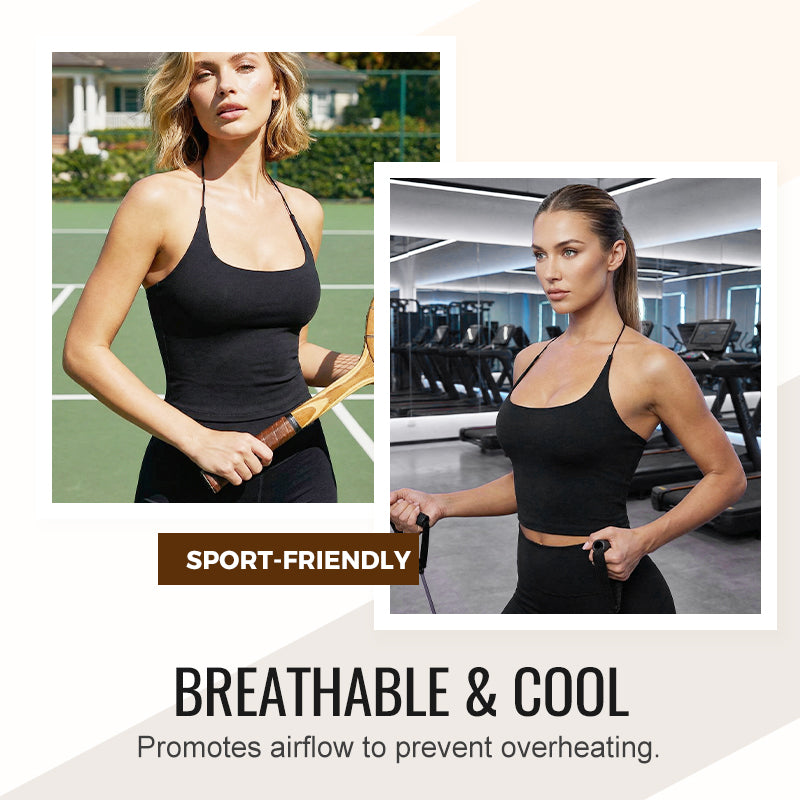 👚 49% OFF FLASH SALE ! ⚡ Women's Open Back Top with Built-in Bra – Stylish Backless Design, Built-in Bra for Comfort, Breathable & Versatile 🌸