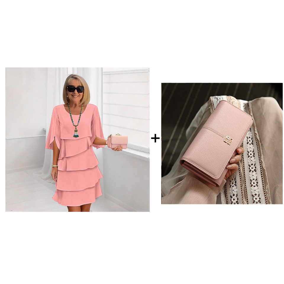 🌸Spring Sale 50% OFF🎁👗Women's Elegant Layered Ruffle Sleeve Dress – Effortless Style for Every Occasion💃