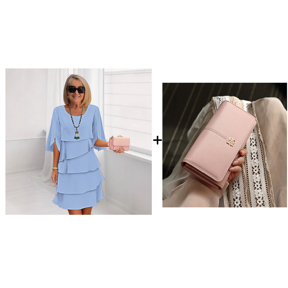 🌸Spring Sale 50% OFF🎁👗Women's Elegant Layered Ruffle Sleeve Dress – Effortless Style for Every Occasion💃