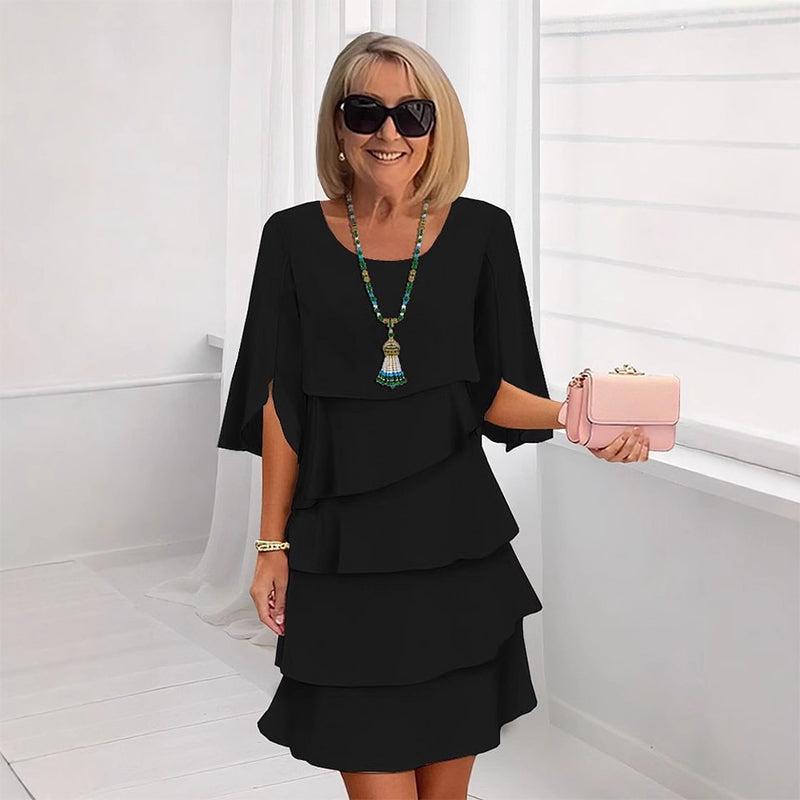 🌸Spring Sale 50% OFF🎁👗Women's Elegant Layered Ruffle Sleeve Dress – Effortless Style for Every Occasion💃