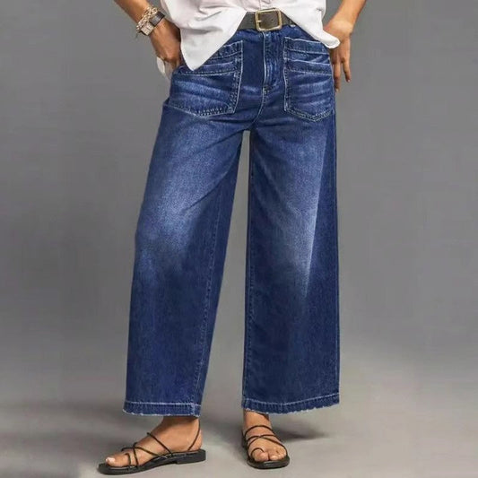 👖50% OFF NOW! ✨ Women's Casual High-Rise Wide-Leg Jeans – Tummy Control, Elongated Silhouette & All-Day Comfort 💙