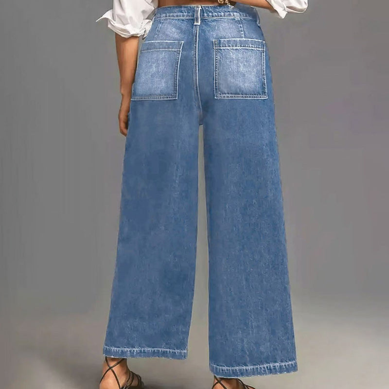 👖50% OFF NOW! ✨ Women's Casual High-Rise Wide-Leg Jeans – Tummy Control, Elongated Silhouette & All-Day Comfort 💙