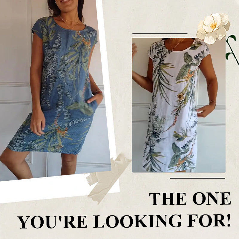 💎 50% OFF! 💎 Women's Short Sleeve Printed Dress – Lightweight, Flattering Fit & Everyday Spring Style 🌸