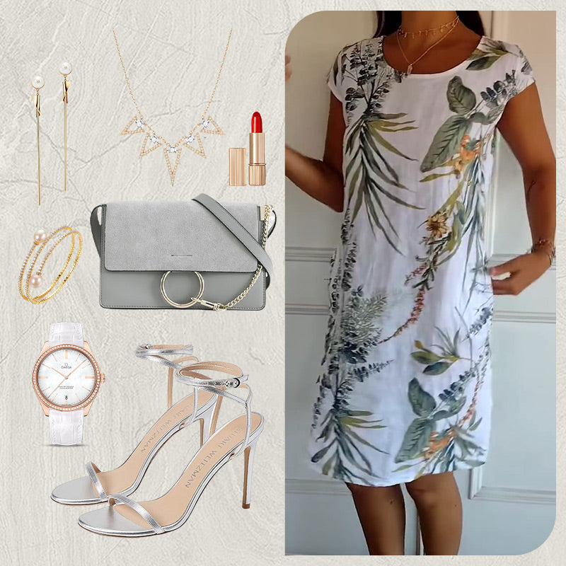 💎 50% OFF! 💎 Women's Short Sleeve Printed Dress – Lightweight, Flattering Fit & Everyday Spring Style 🌸