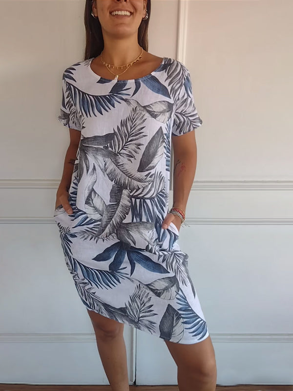 💎 50% OFF! 💎 Women's Short Sleeve Printed Dress – Lightweight, Flattering Fit & Everyday Spring Style 🌸