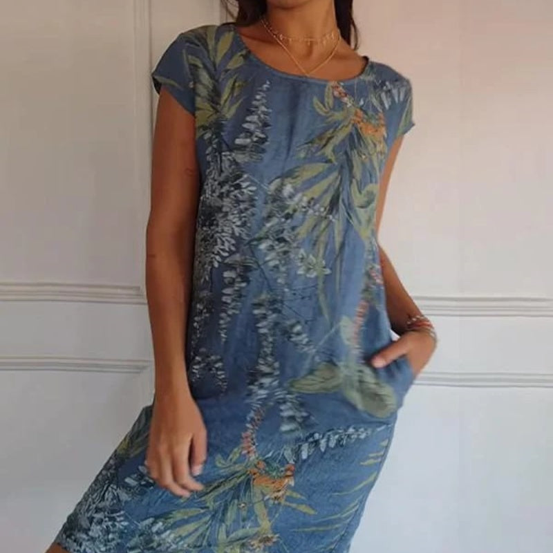 💎 50% OFF! 💎 Women's Short Sleeve Printed Dress – Lightweight, Flattering Fit & Everyday Spring Style 🌸