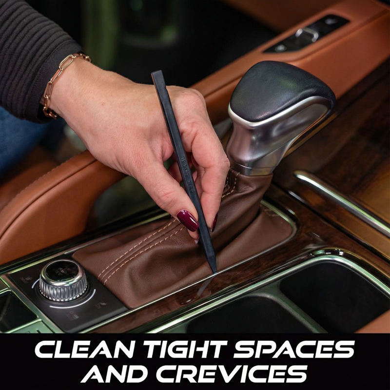 VIKING Car Detailing Pick Set for Car Detailing Kit, Safe Automotive Tool Set for Cleaning, Plastic Picks with 6 Cleaning Heads, Interior and Exterior Use, 5 Pack, Grey