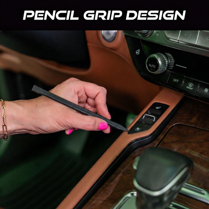 VIKING Car Detailing Pick Set for Car Detailing Kit, Safe Automotive Tool Set for Cleaning, Plastic Picks with 6 Cleaning Heads, Interior and Exterior Use, 5 Pack, Grey