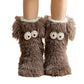 Women's Plush Slippers Socks Floor Socks Winter Home Indoor Thickened Fleece-Lined Anti-Slip Adult Women's Plush Snow Socks Shoe Covers