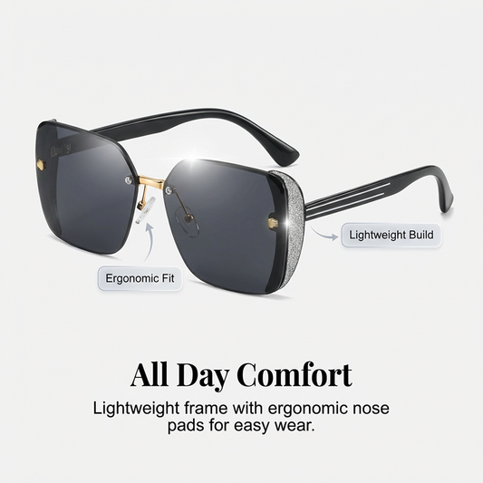 Elegant Starry Temple Rimless Sunglasses