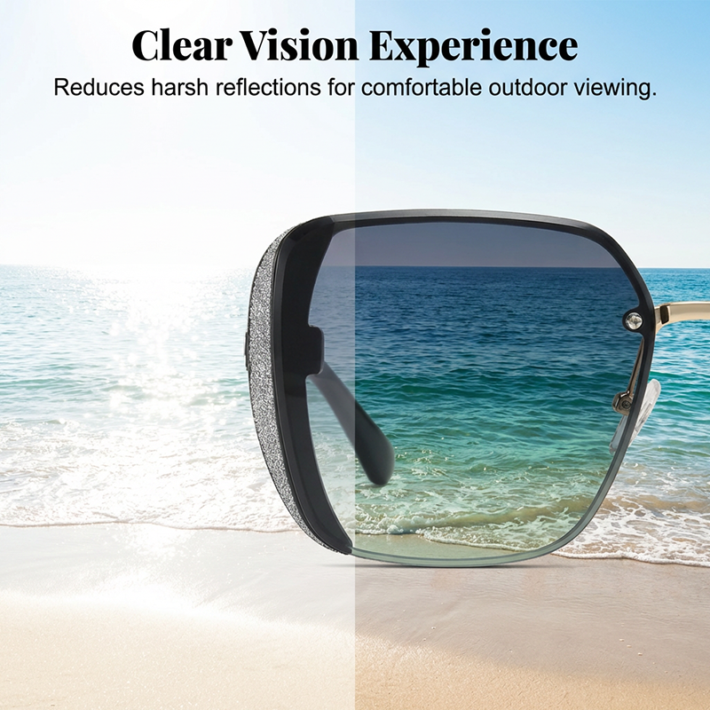 Elegant Starry Temple Rimless Sunglasses